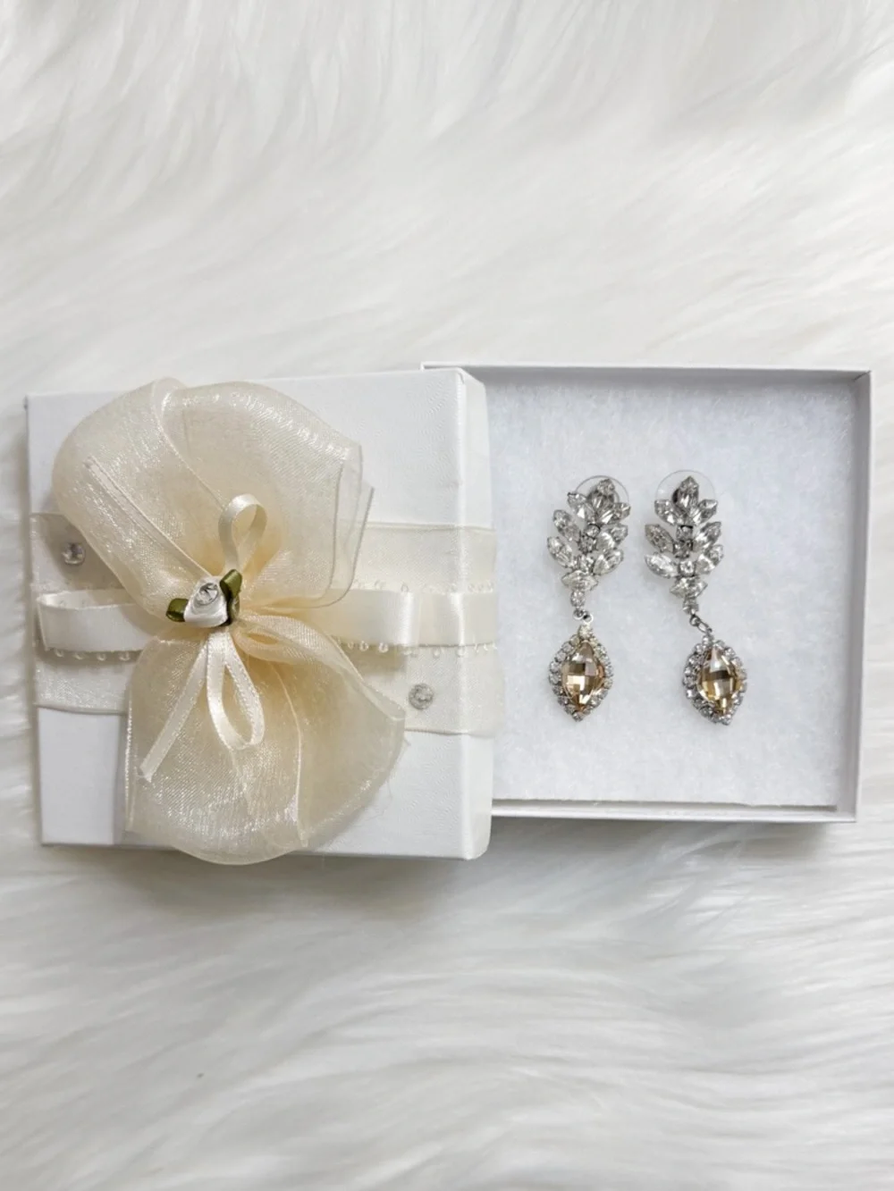 Champagne CZ Bridal Earrings